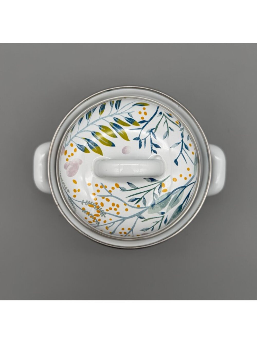 Crofton Casserole Pot Dutch Oven 1 Qt Floral Enamelware Double Handle & Lid - Picture 6 of 11